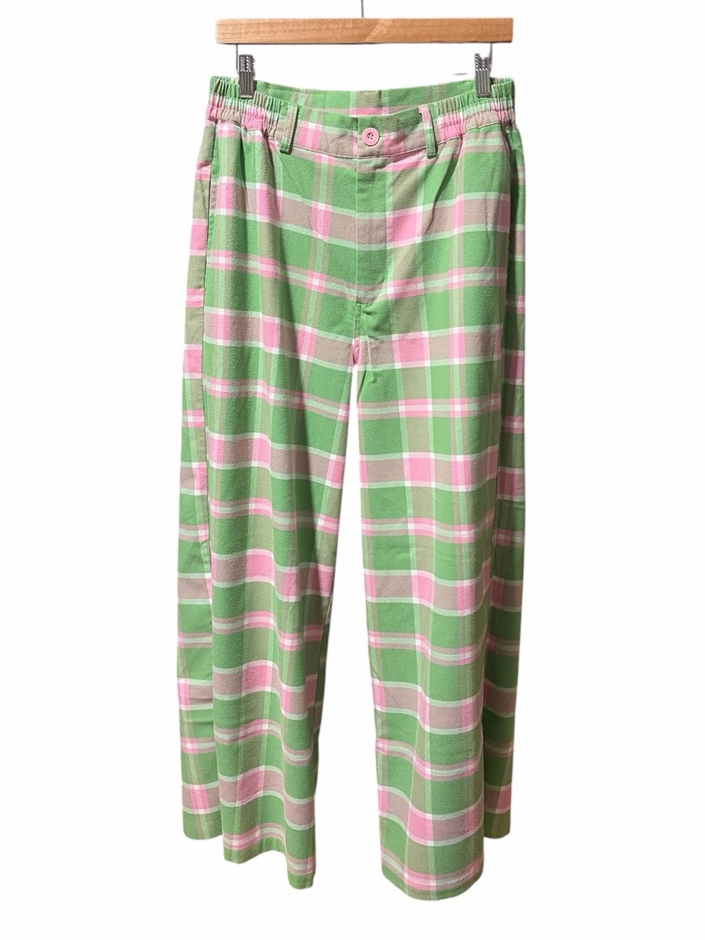 Lazy Oaf Green and Pink Check Pants - Picture 2 of 5